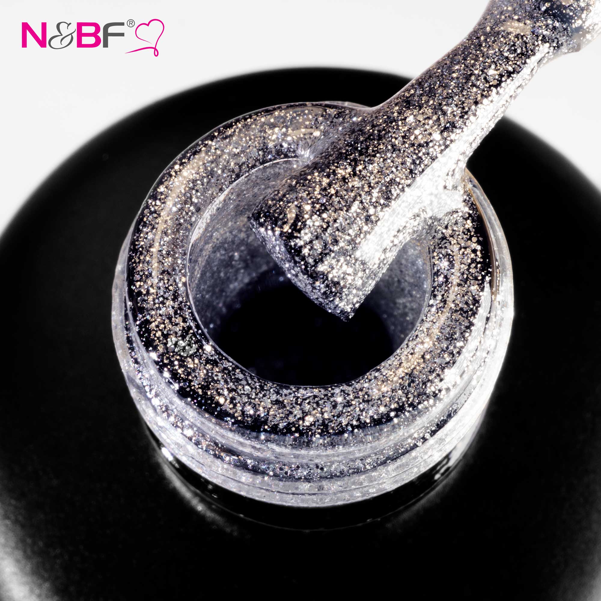 Nails and Beauty Factory Shellac Flasche Silver glitter 12ml