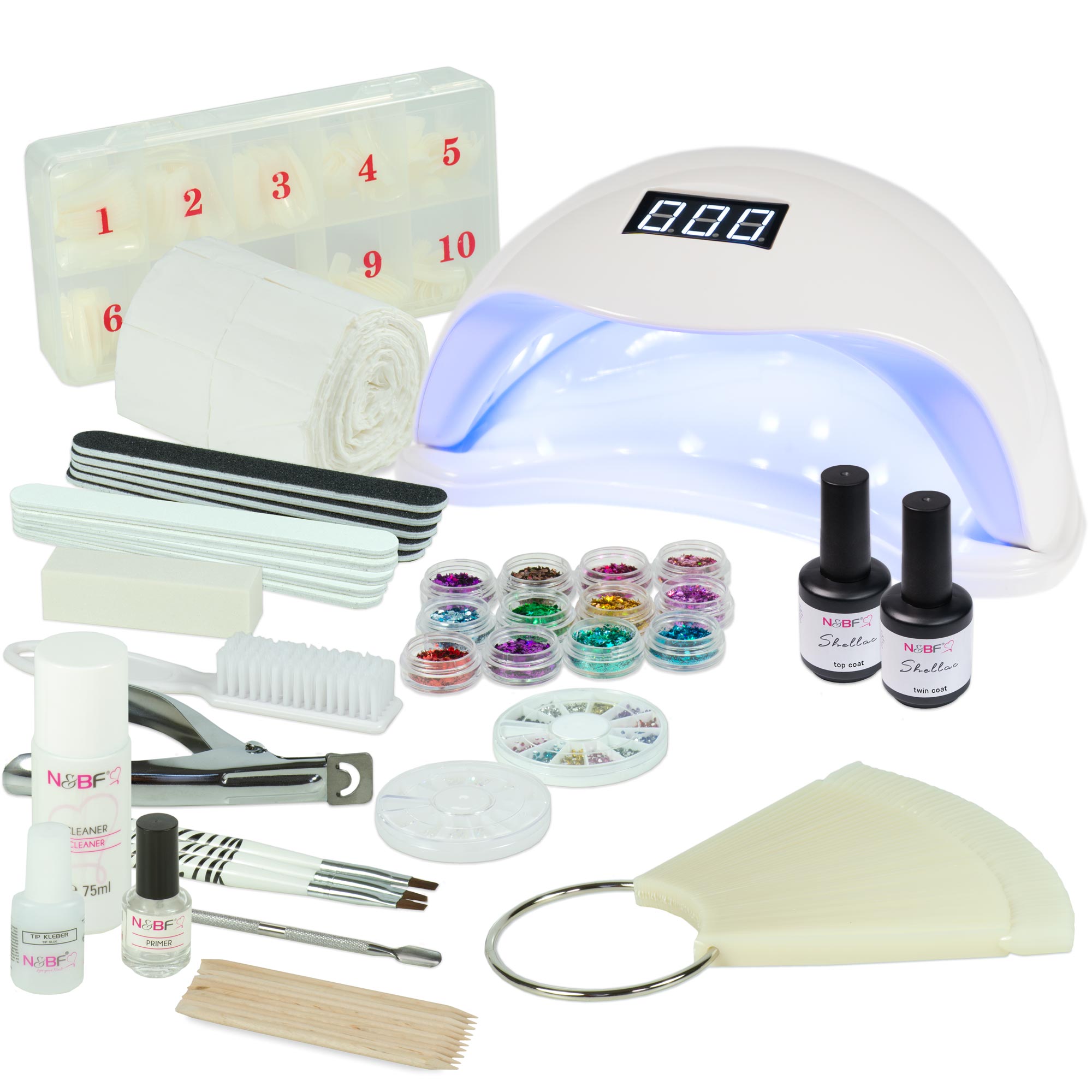 Nails and Beauty Factory Shellac Nagelstudio Set Basic 2022 Weiss