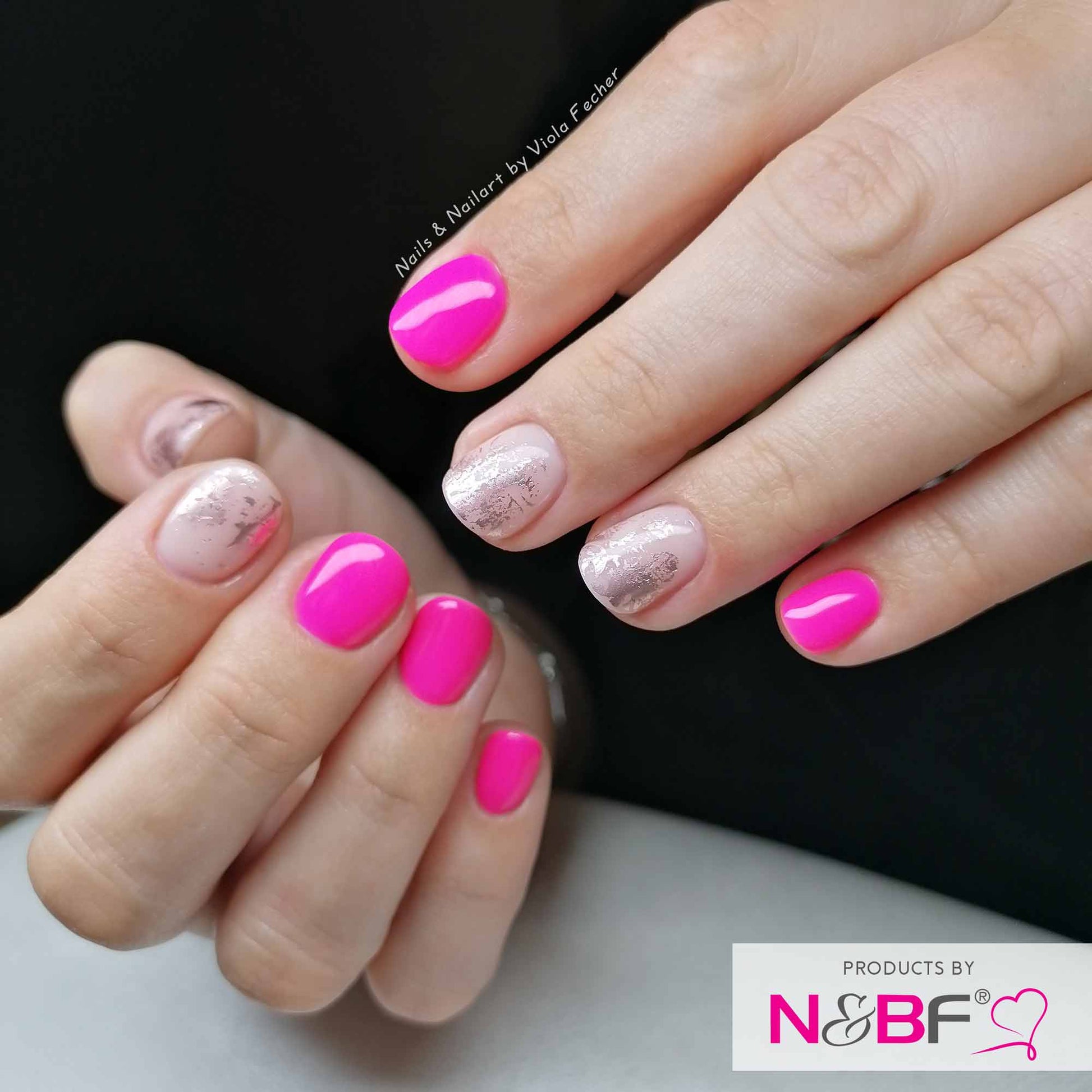 Nails and Beauty Factory Shellac Neon Pink Preview Nails