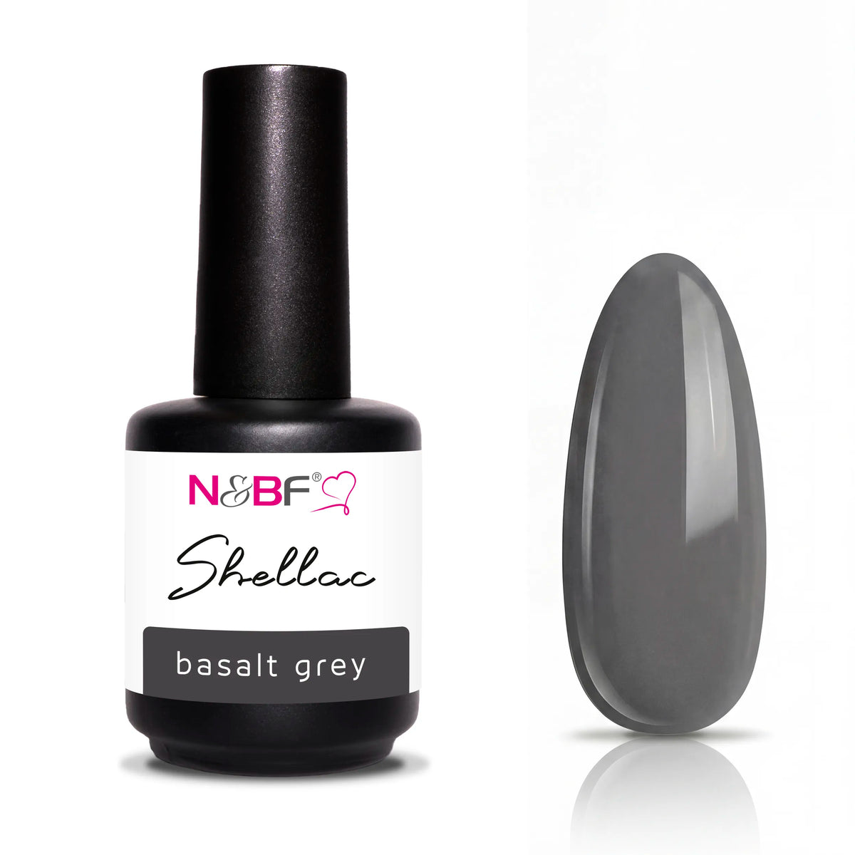 Gray Shellac N&BF Shellac Basalt Grey 12ml – Nails & Beauty Factory