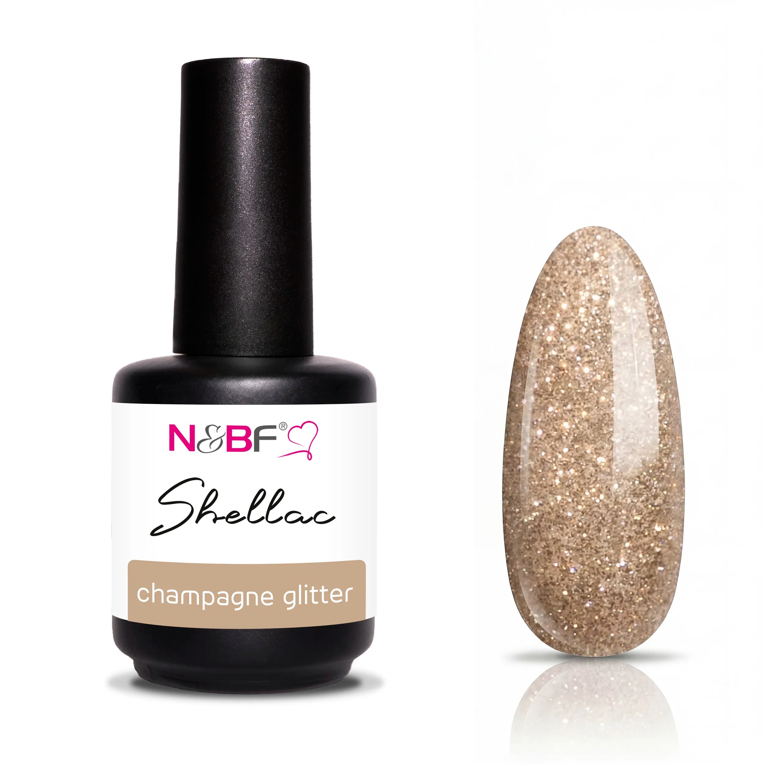 N&BF Shellac Champagne Glitter 12ml