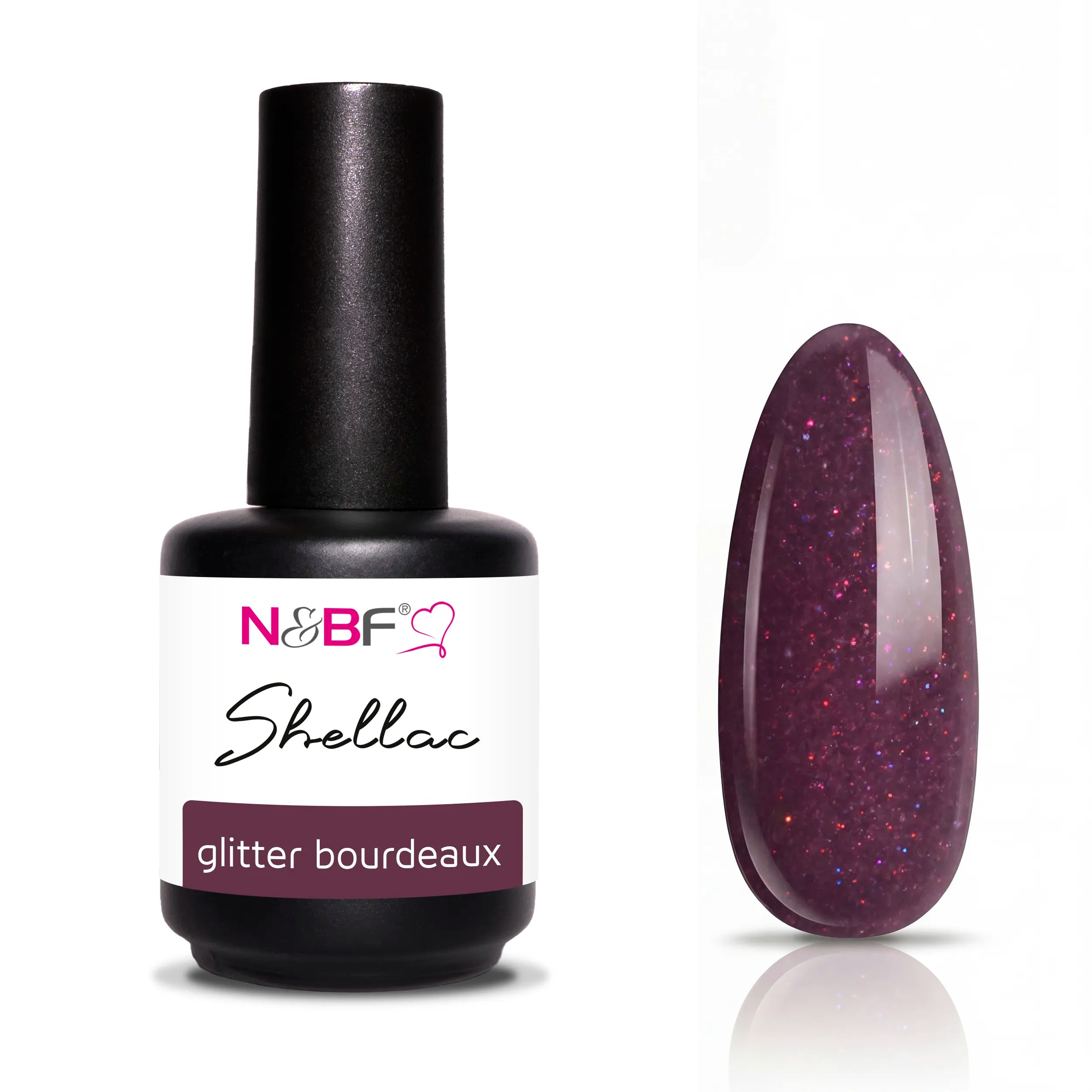 N&BF Shellac Glitter Bourdeaux 12ml