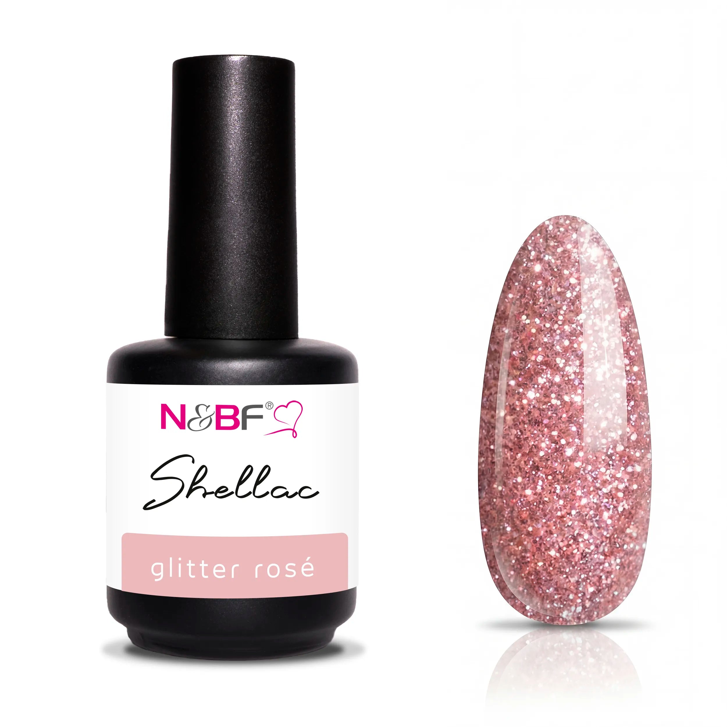 N&BF Shellac Glitter Rose 12ml