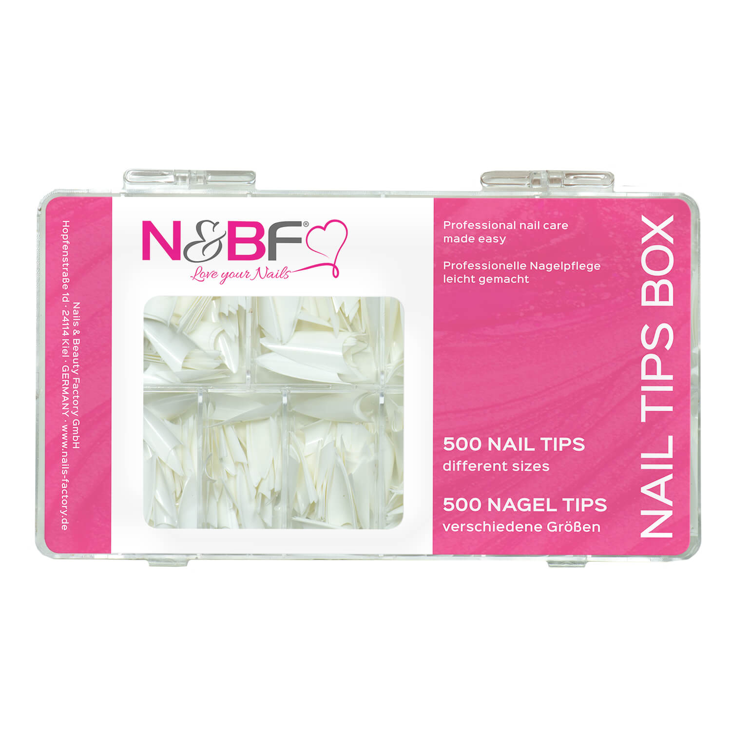 Nails and Beauty Factory Stiletto Nail Tips white Box 500 pieces F