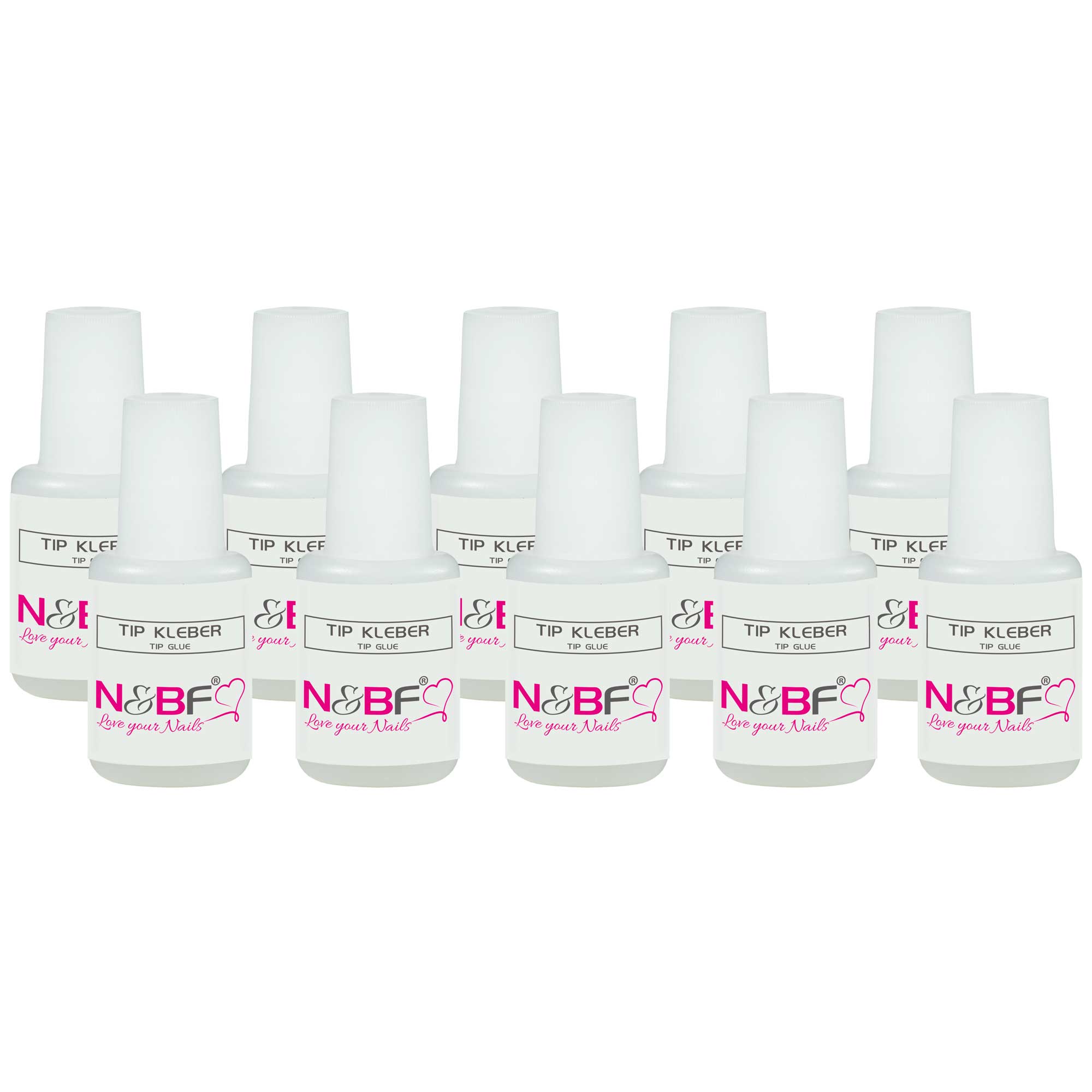 Nails and Beauty Factory Tip Kleber 9g mit Pinsel 10er Set 2019