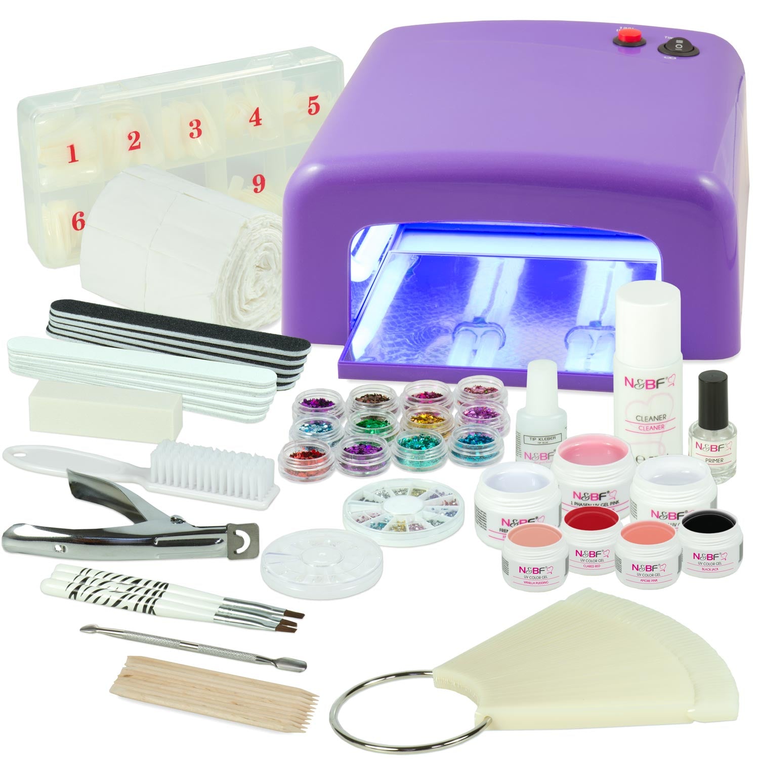 Nails and Beauty Factory UV Gel Nagelstudio Starter Set Favorite Colors Lila