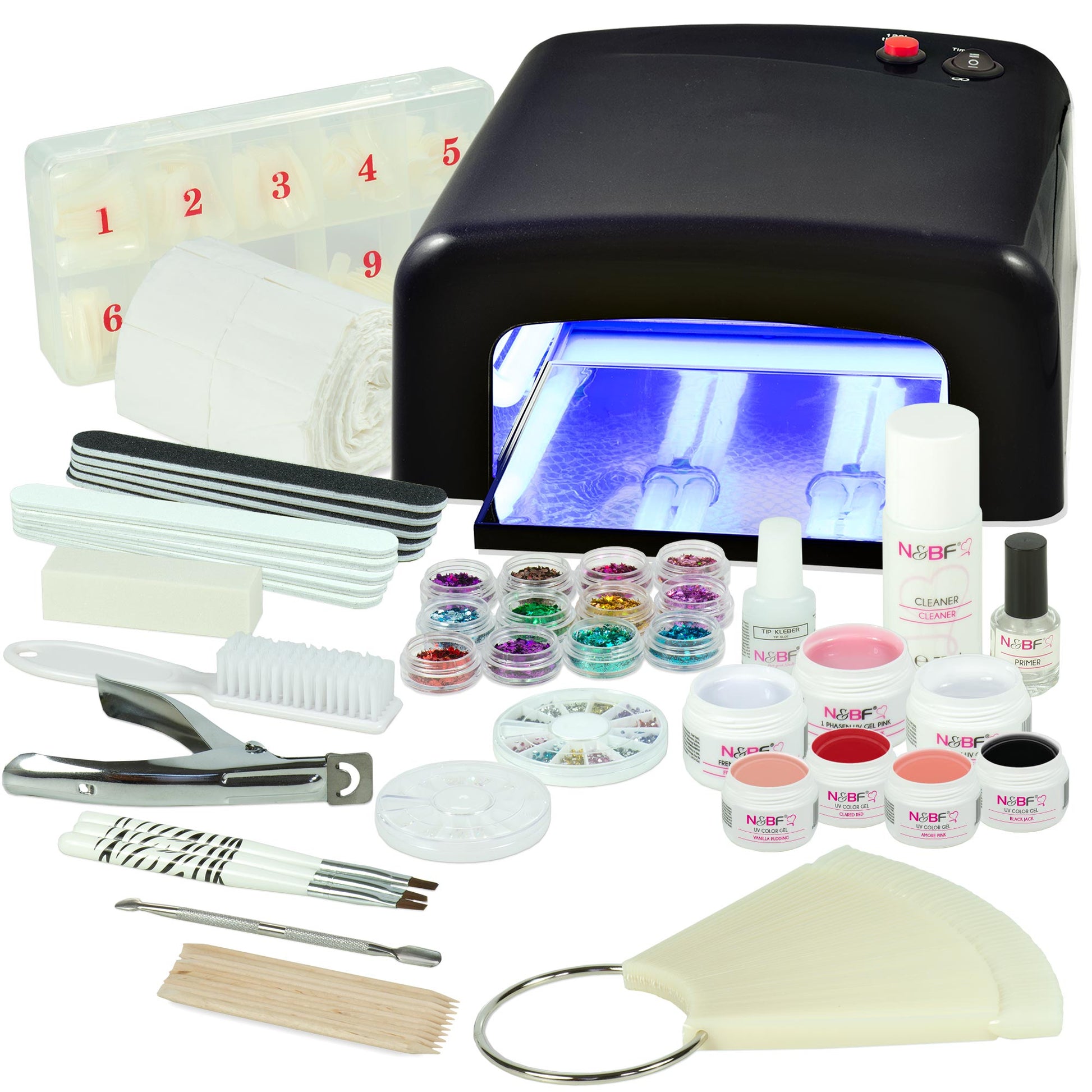 Nails and Beauty Factory UV Gel Nagelstudio Starter Set Favorite Colors Schwarz Edition