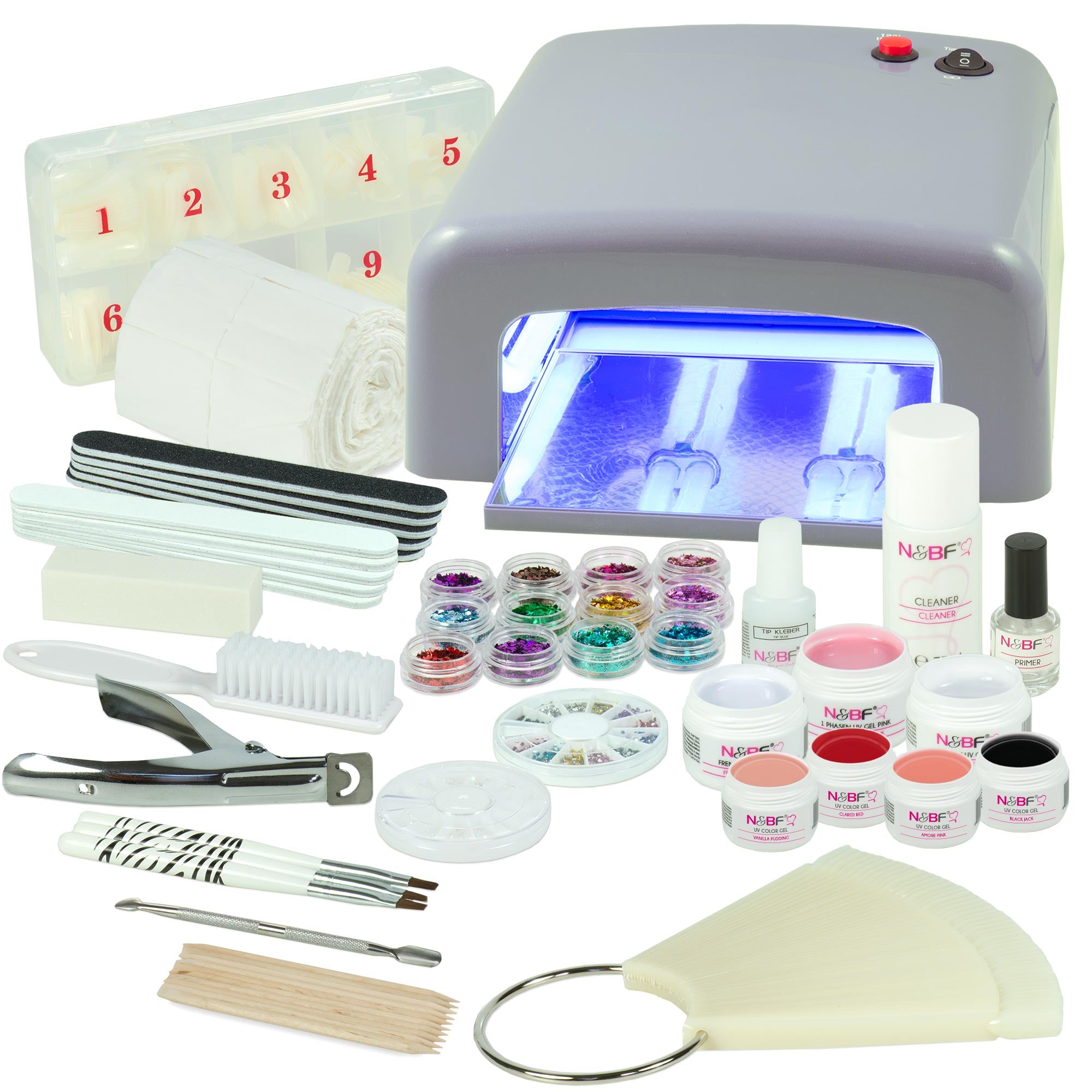 Nails and Beauty Factory UV Gel Nagelstudio Starter Set Favorite Colors Silber Edition