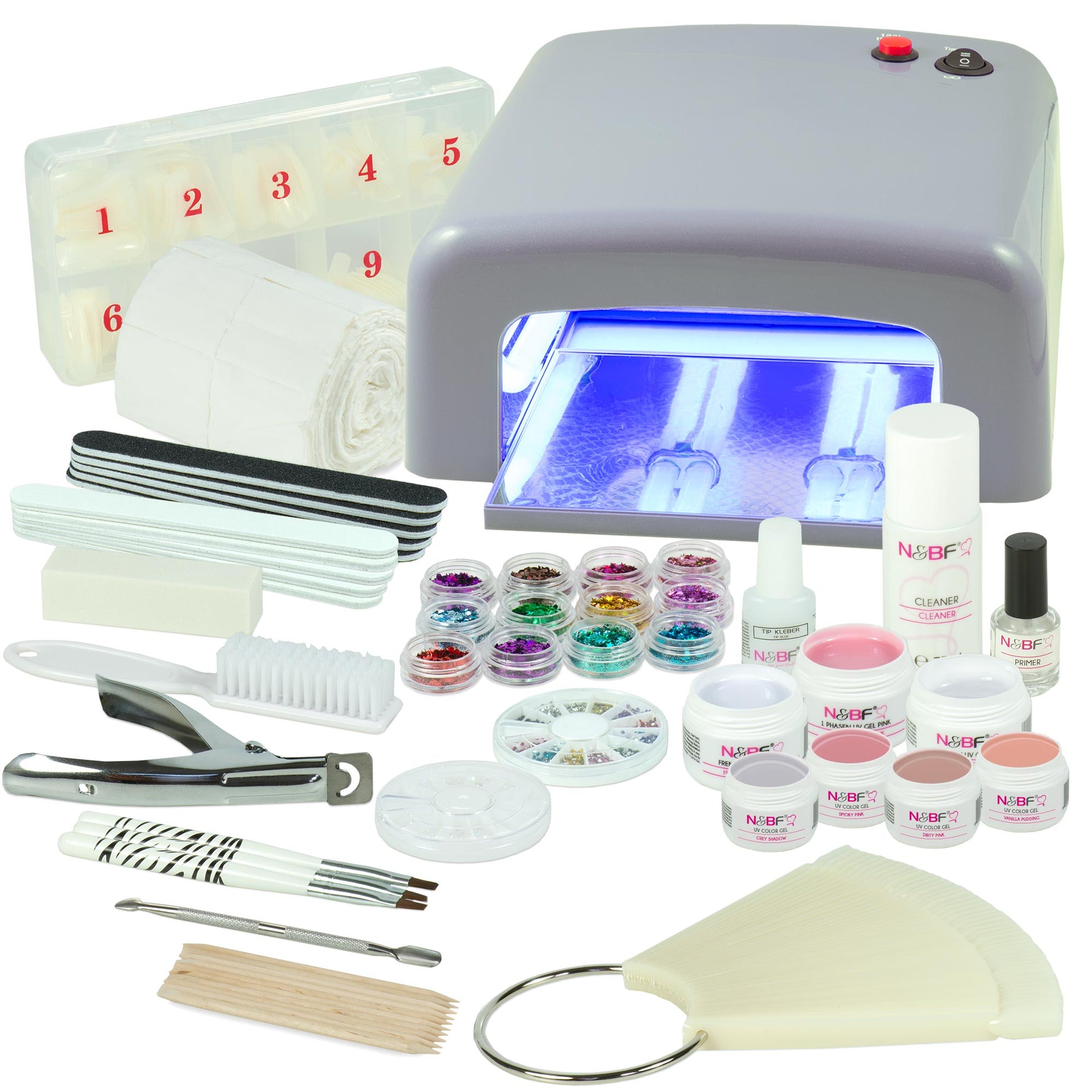 Nails and Beauty Factory UV Gel Nagelstudio Starter Set Soft Nudes Silber Edition