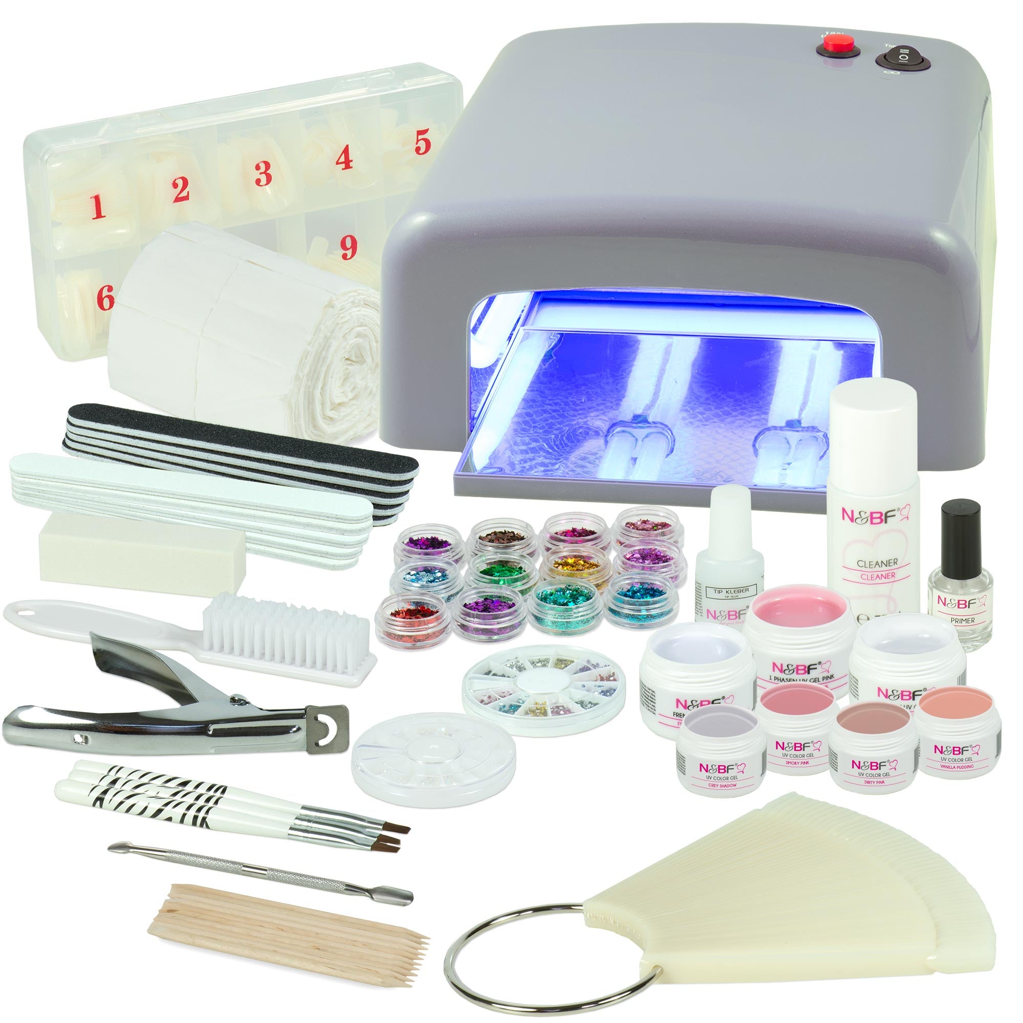 Nails and Beauty Factory UV Gel Nagelstudio Starter Set Soft Nudes Silber Edition