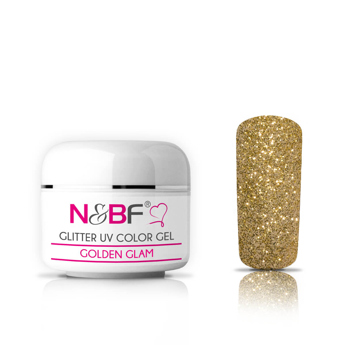 Nails and Beauty Factory UV Glitter Color Gel Golden Glam 5ml