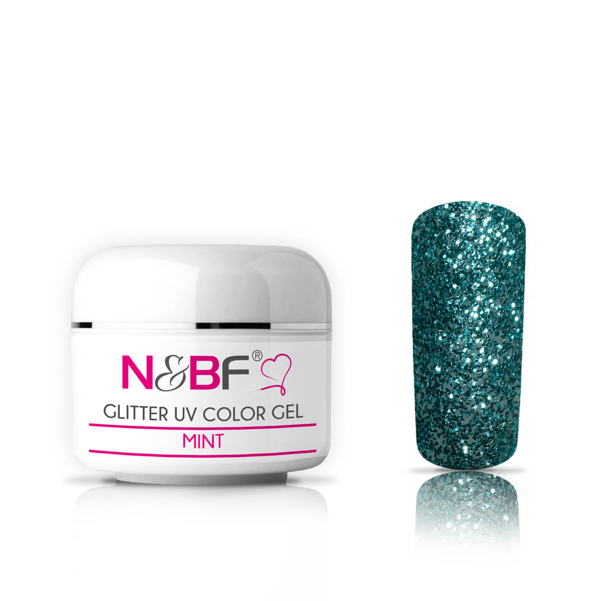 Nails and Beauty Factory UV Glitter Color Gel Mint 5ml