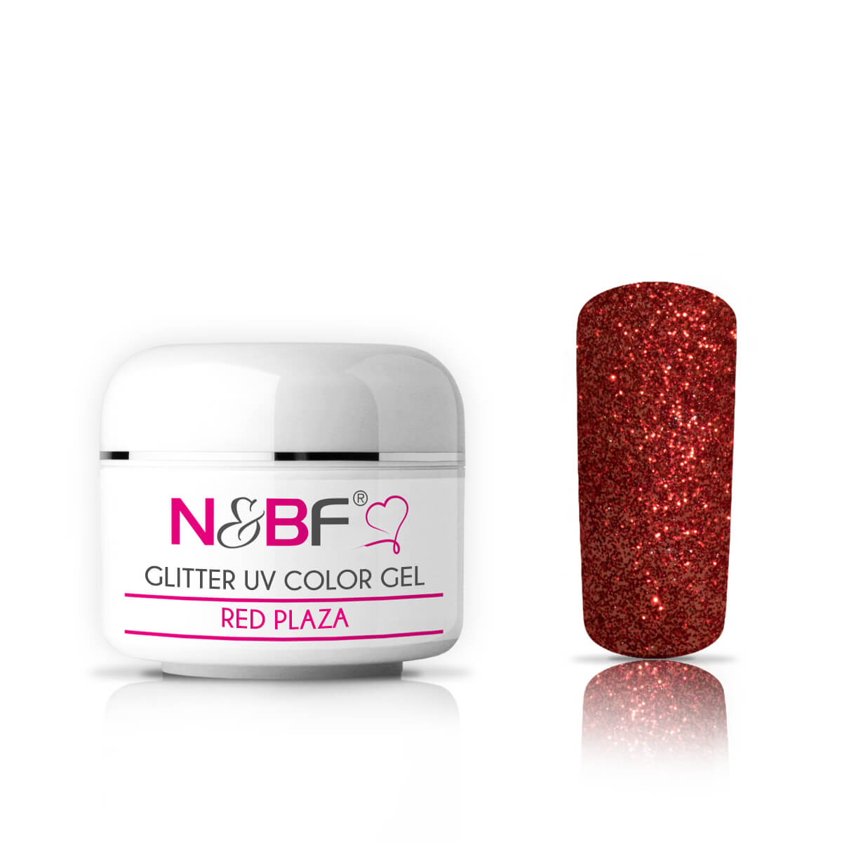 Nails and Beauty Factory UV Glitter Color Gel Red Plaza 5ml