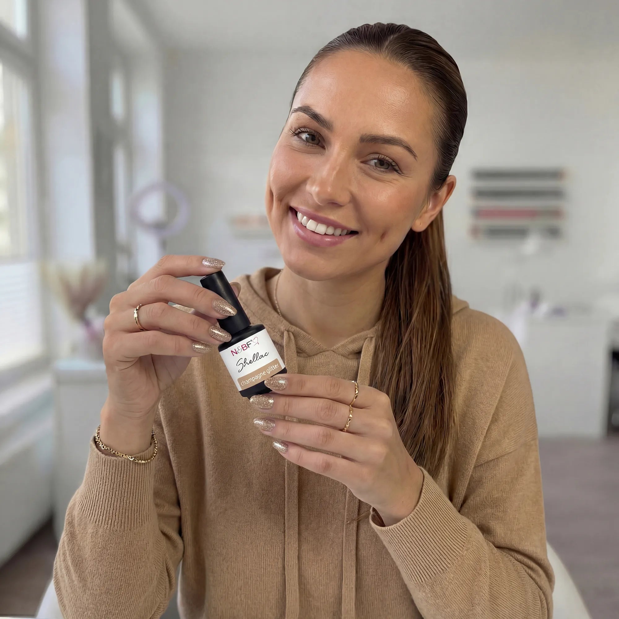 N&BF Shellac Champagne Glitter 12ml