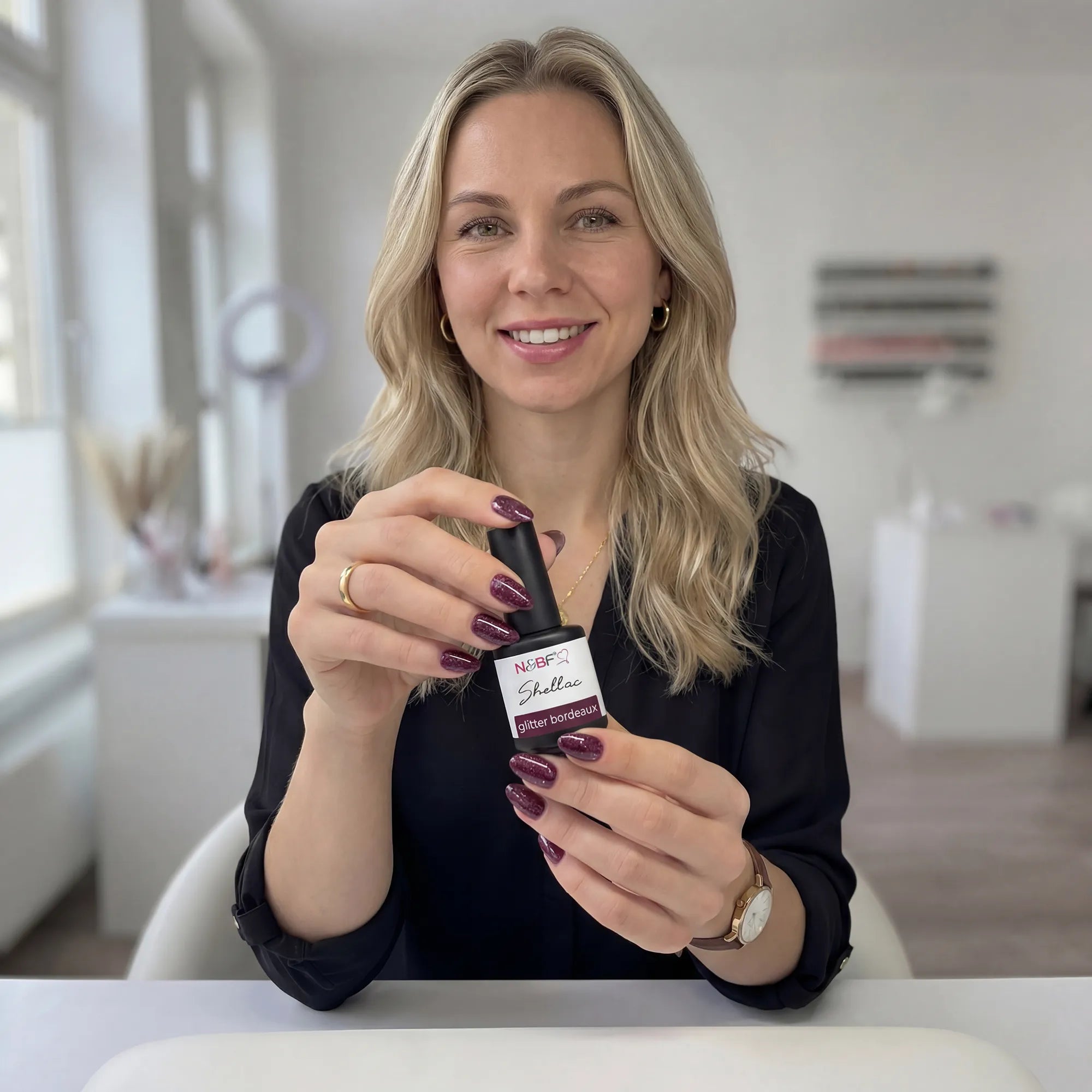 N&BF Shellac Glitter Bourdeaux 12ml